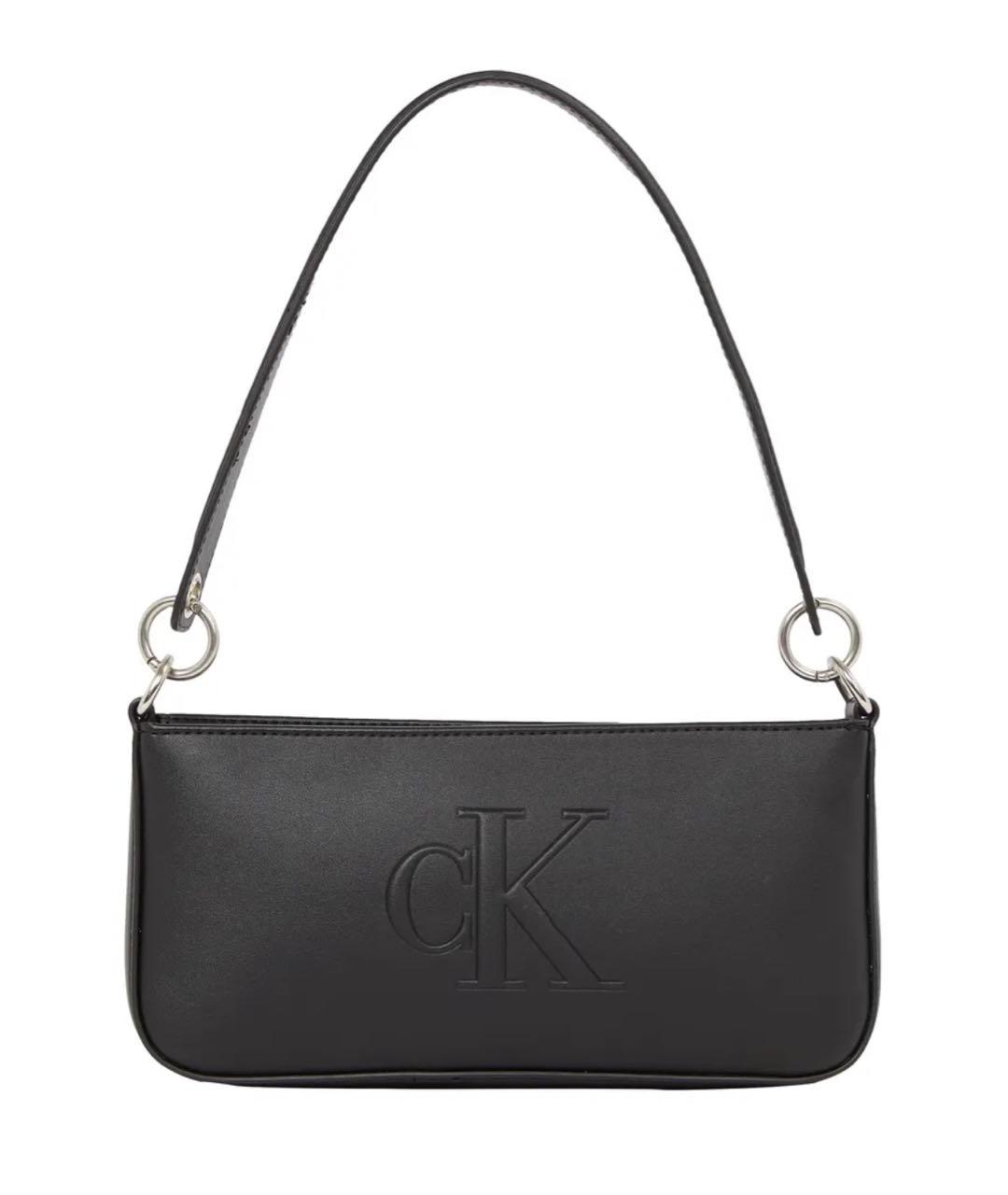CALVIN KLEIN Черная сумка с короткими ручками из искусственной кожи, фото 1