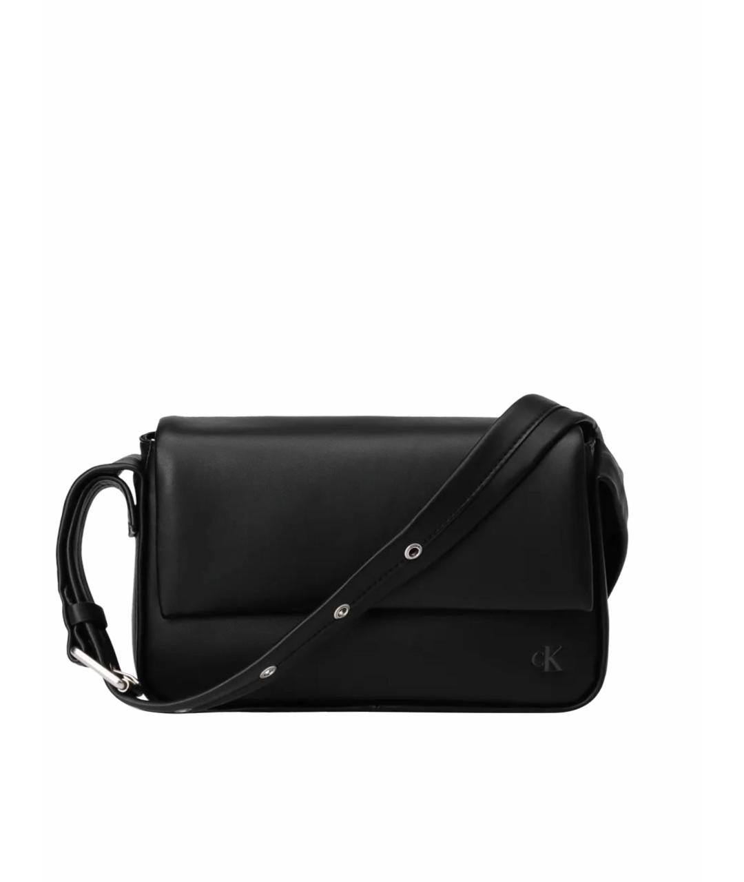 CALVIN KLEIN Черная сумка через плечо из искусственной кожи, фото 1