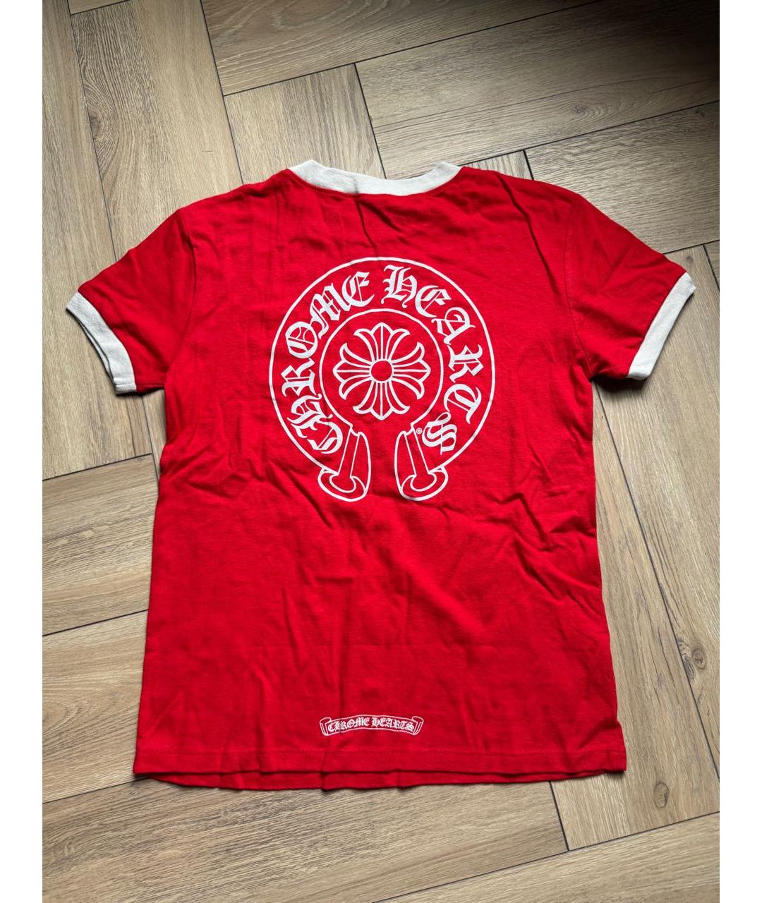 CHROME HEARTS Красная хлопковая футболка, фото 2