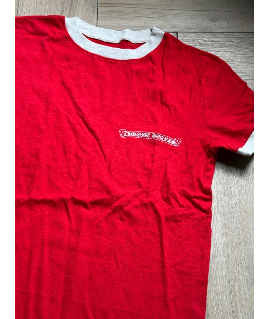 CHROME HEARTS Красная хлопковая футболка, фото 4