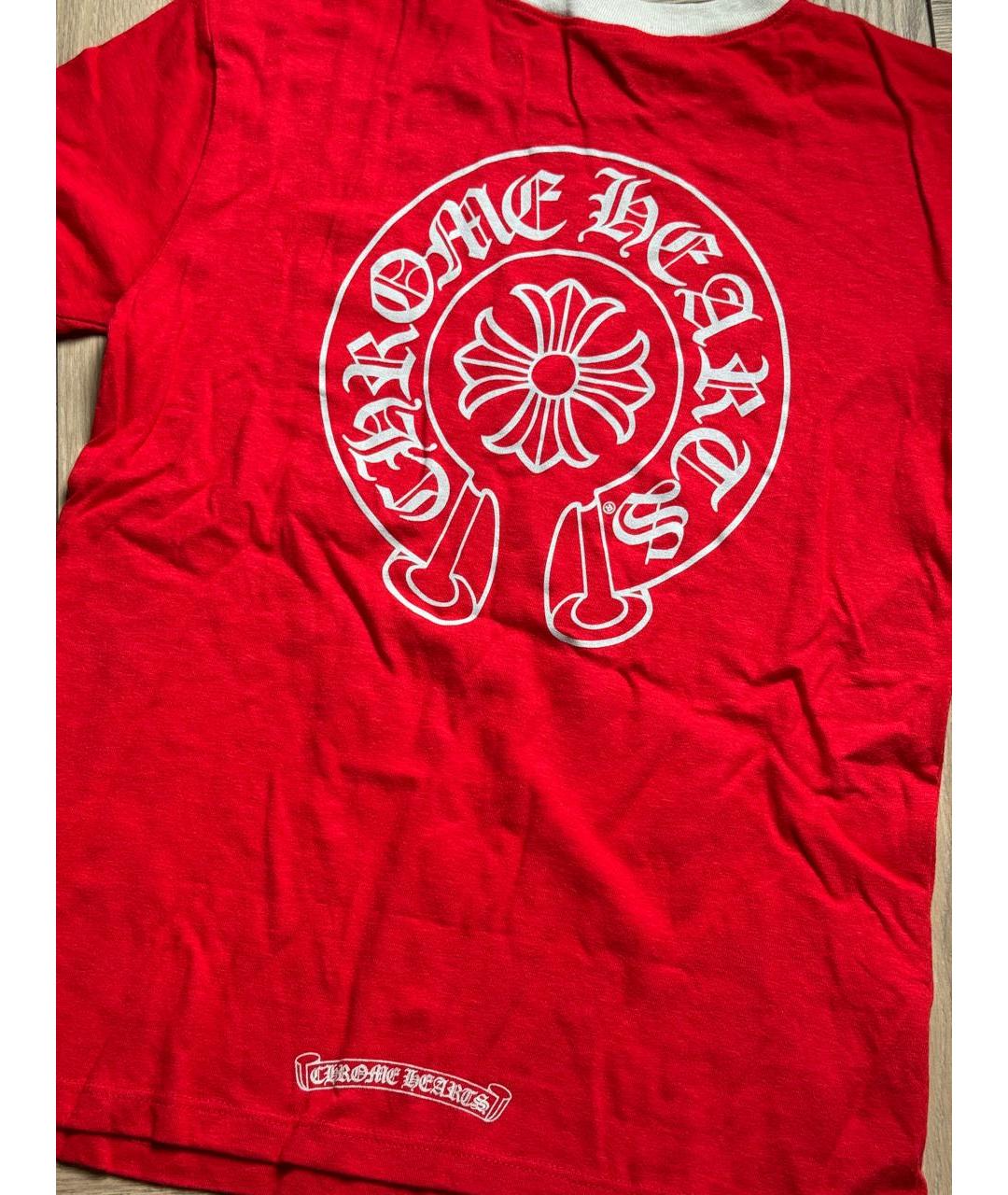 CHROME HEARTS Красная хлопковая футболка, фото 3