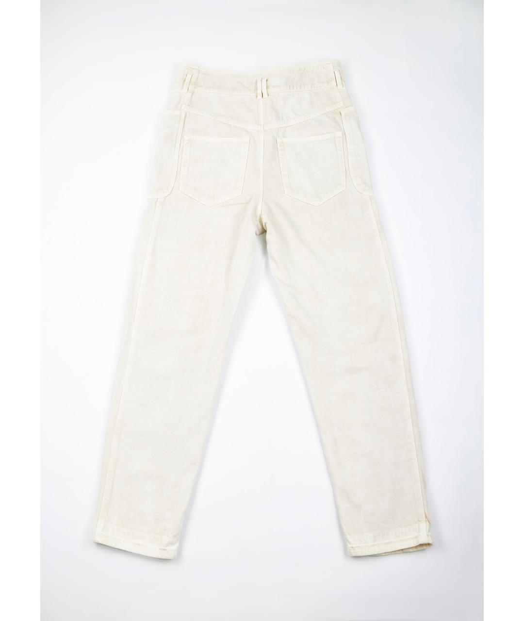 ISABEL MARANT Бежевые хлопковые прямые брюки, фото 2