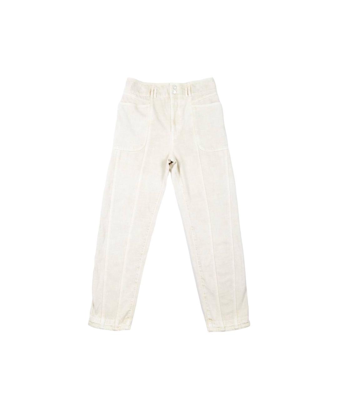 ISABEL MARANT Бежевые хлопковые прямые брюки, фото 1
