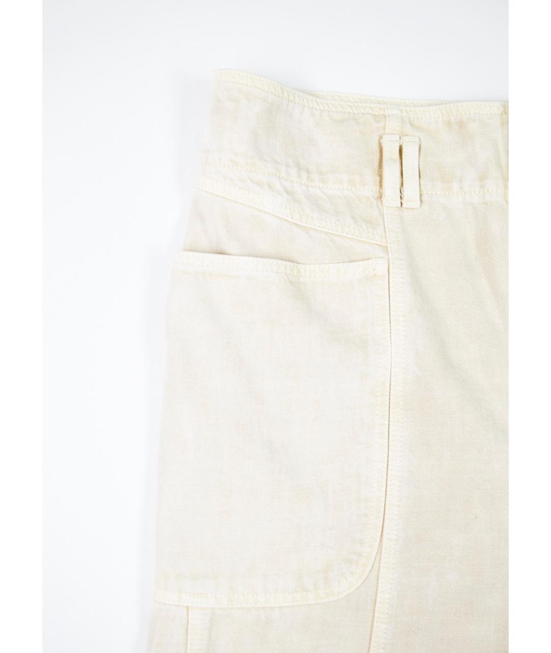 ISABEL MARANT Бежевые хлопковые прямые брюки, фото 4