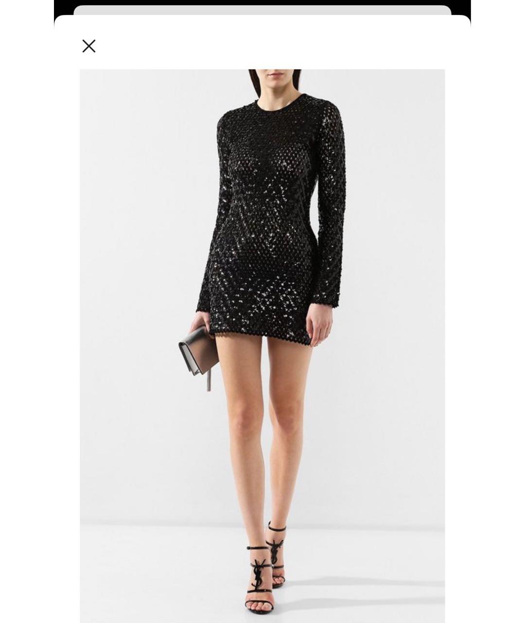 SAINT LAURENT Черное хлопковое вечернее платье, фото 6