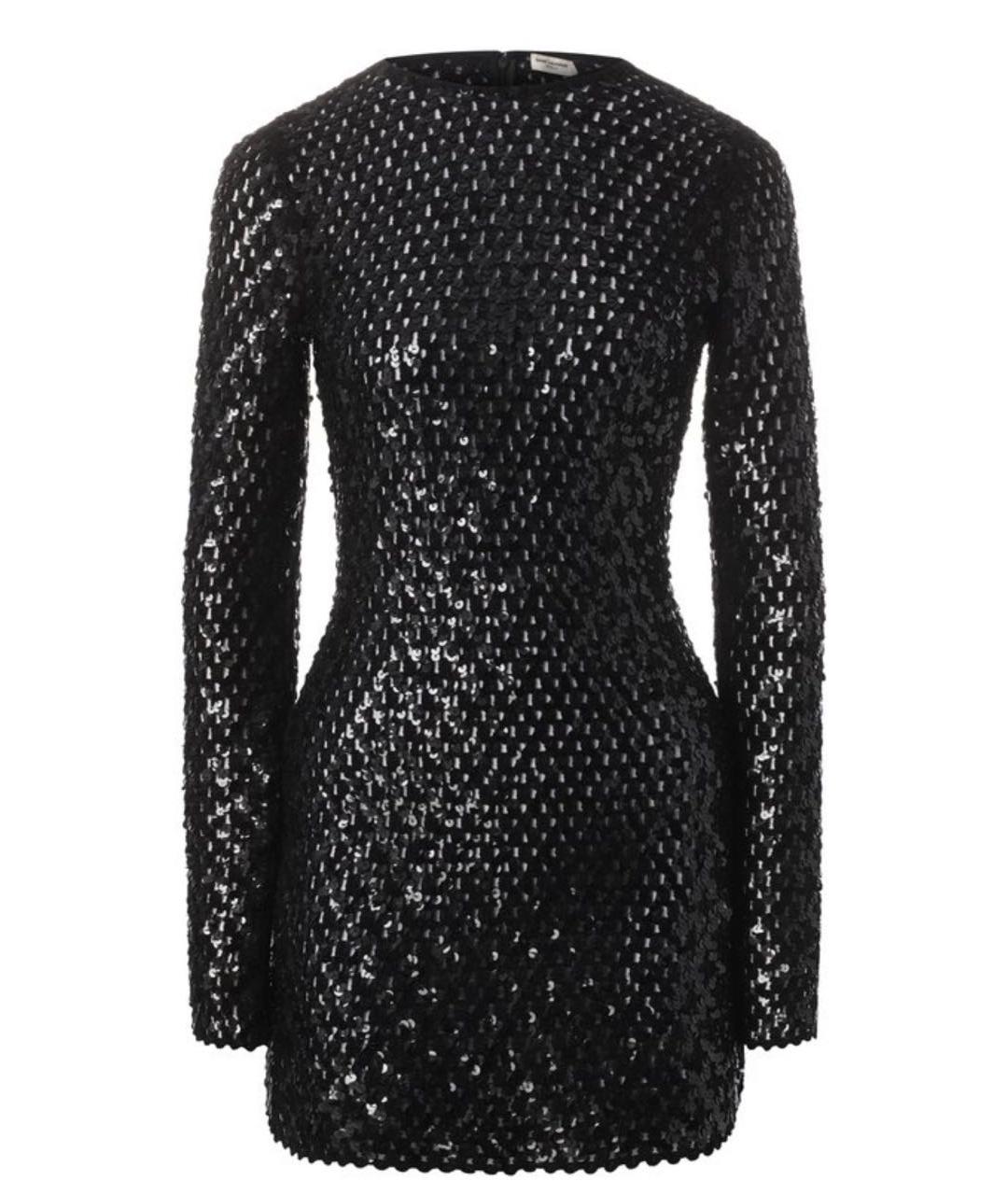 SAINT LAURENT Черное хлопковое вечернее платье, фото 1