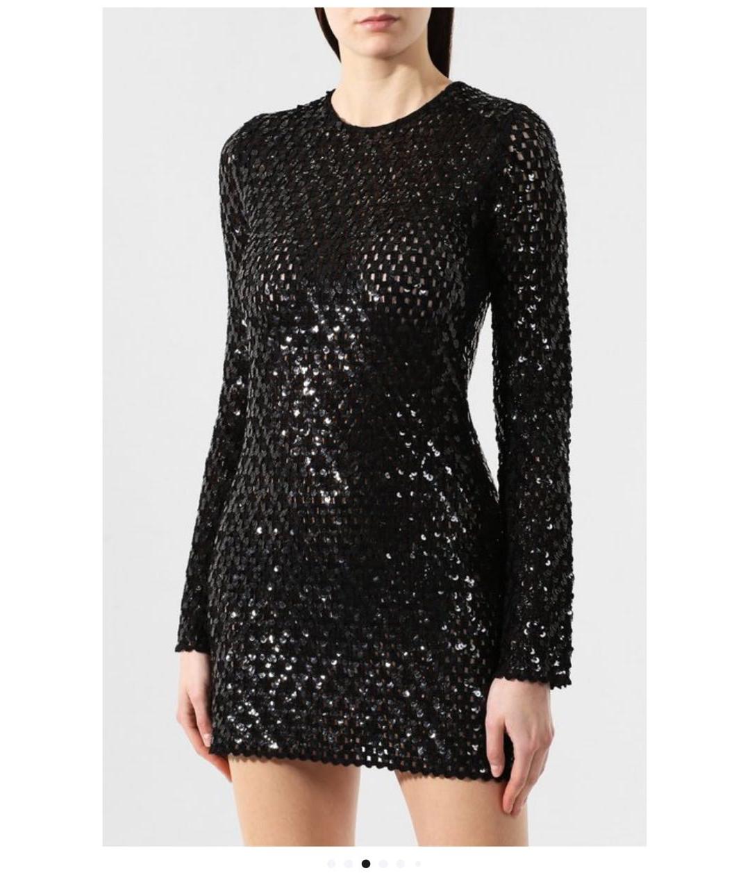 SAINT LAURENT Черное хлопковое вечернее платье, фото 3