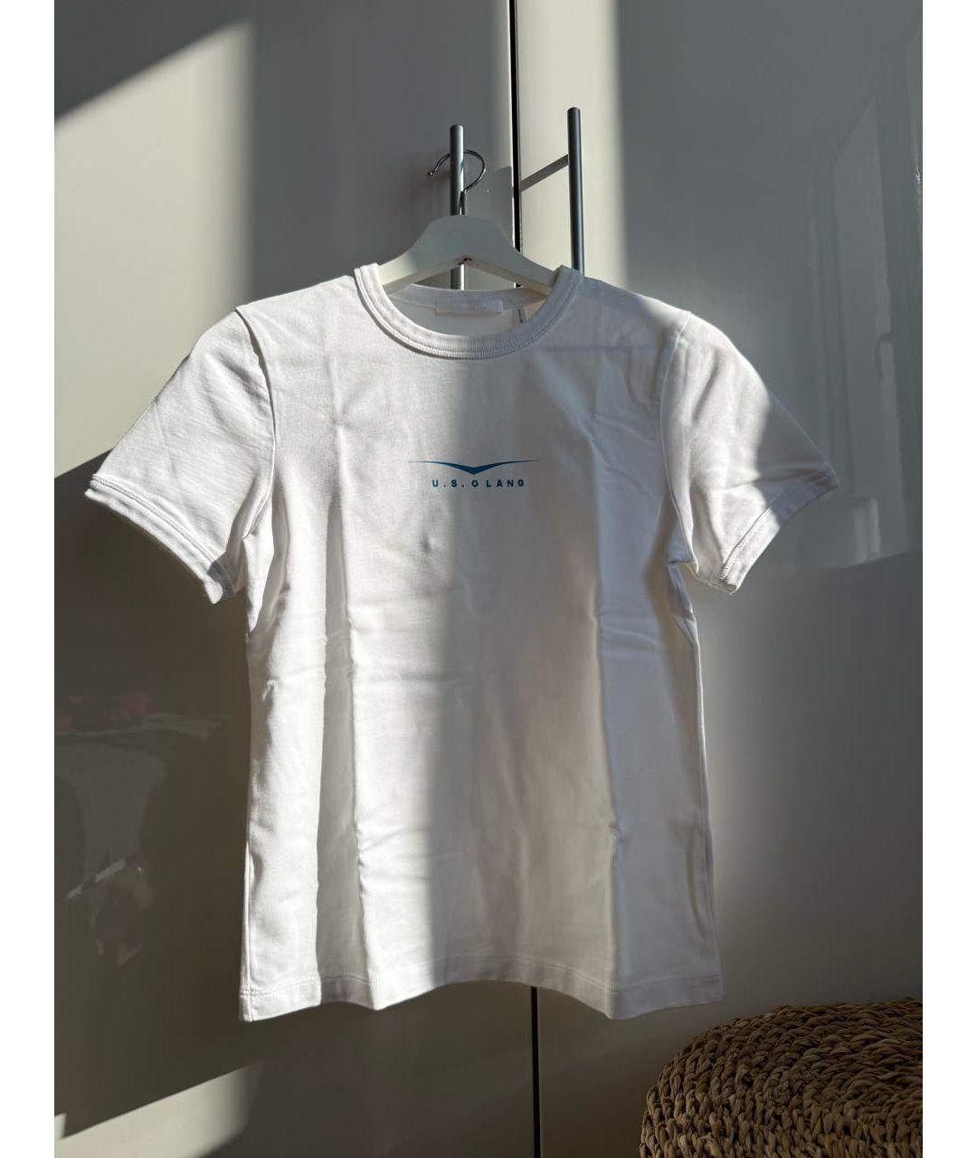 HELMUT LANG Белая хлопковая футболка, фото 6