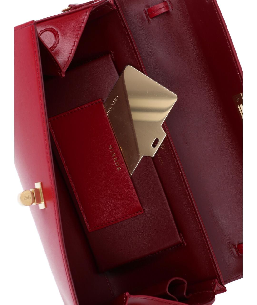 ANYA HINDMARCH Красная кожаная сумка через плечо, фото 4