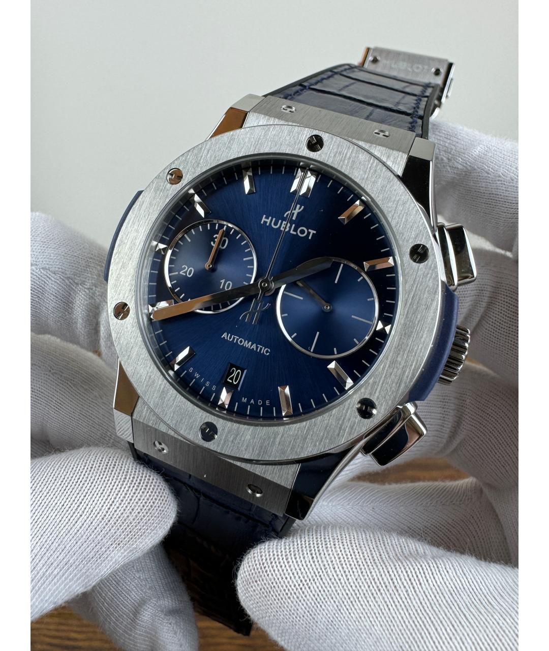HUBLOT Синие титановые часы, фото 2