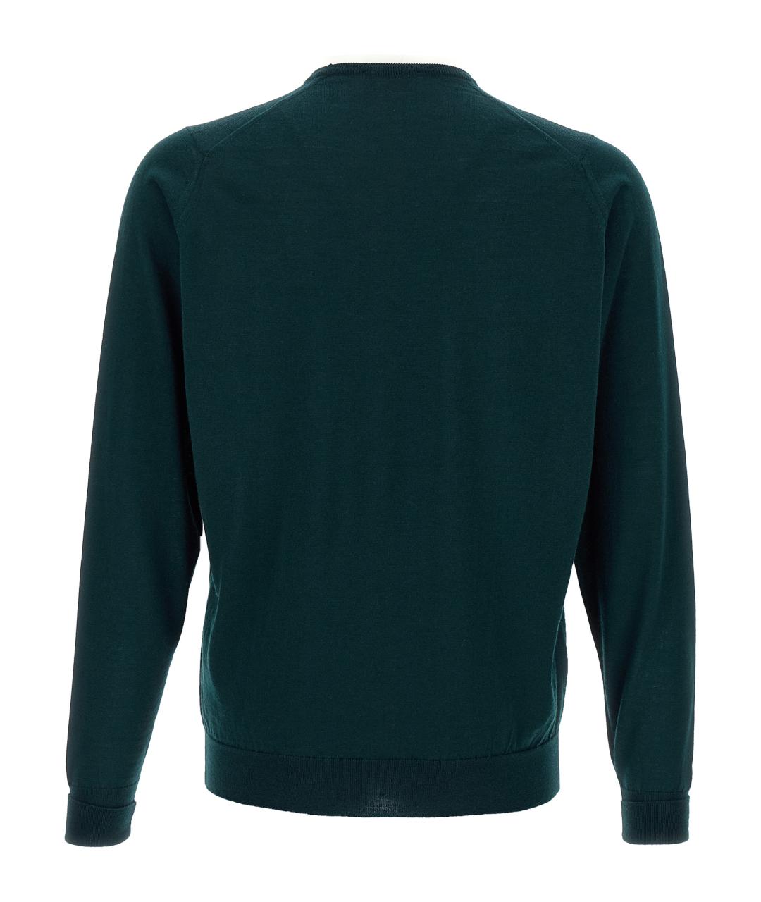 JOHN SMEDLEY Зеленый шерстяной джемпер / свитер, фото 2