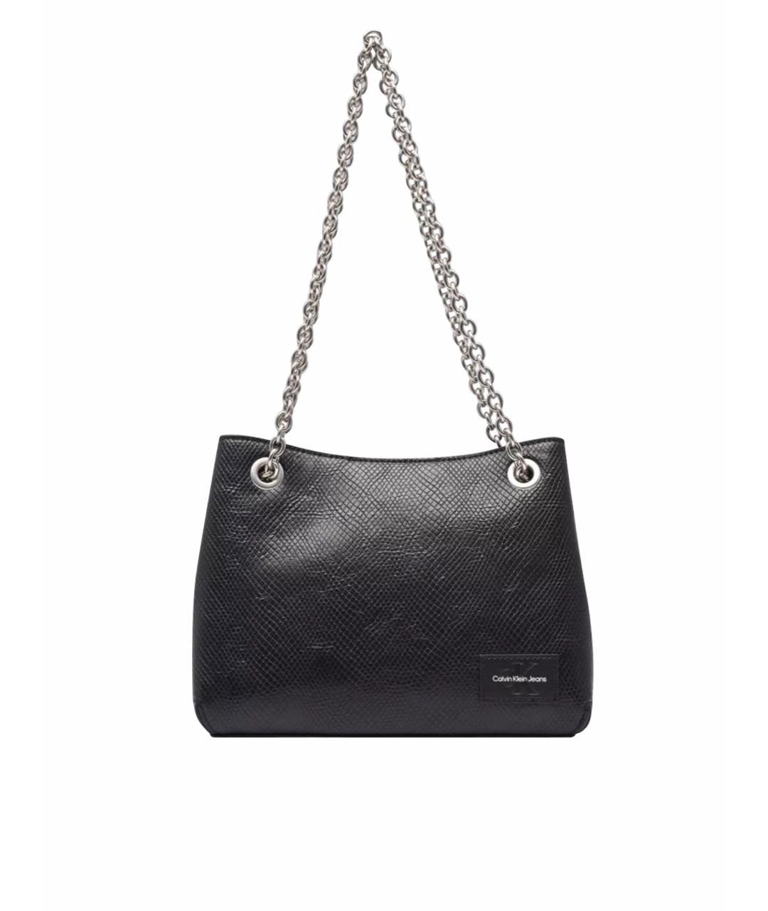 CALVIN KLEIN Черная сумка через плечо из искусственной кожи, фото 1