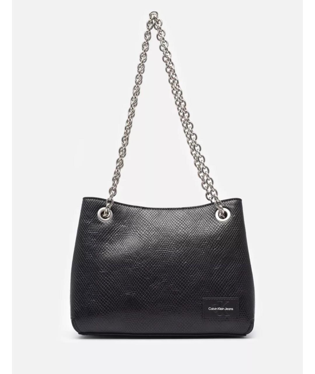 CALVIN KLEIN Черная сумка через плечо из искусственной кожи, фото 3