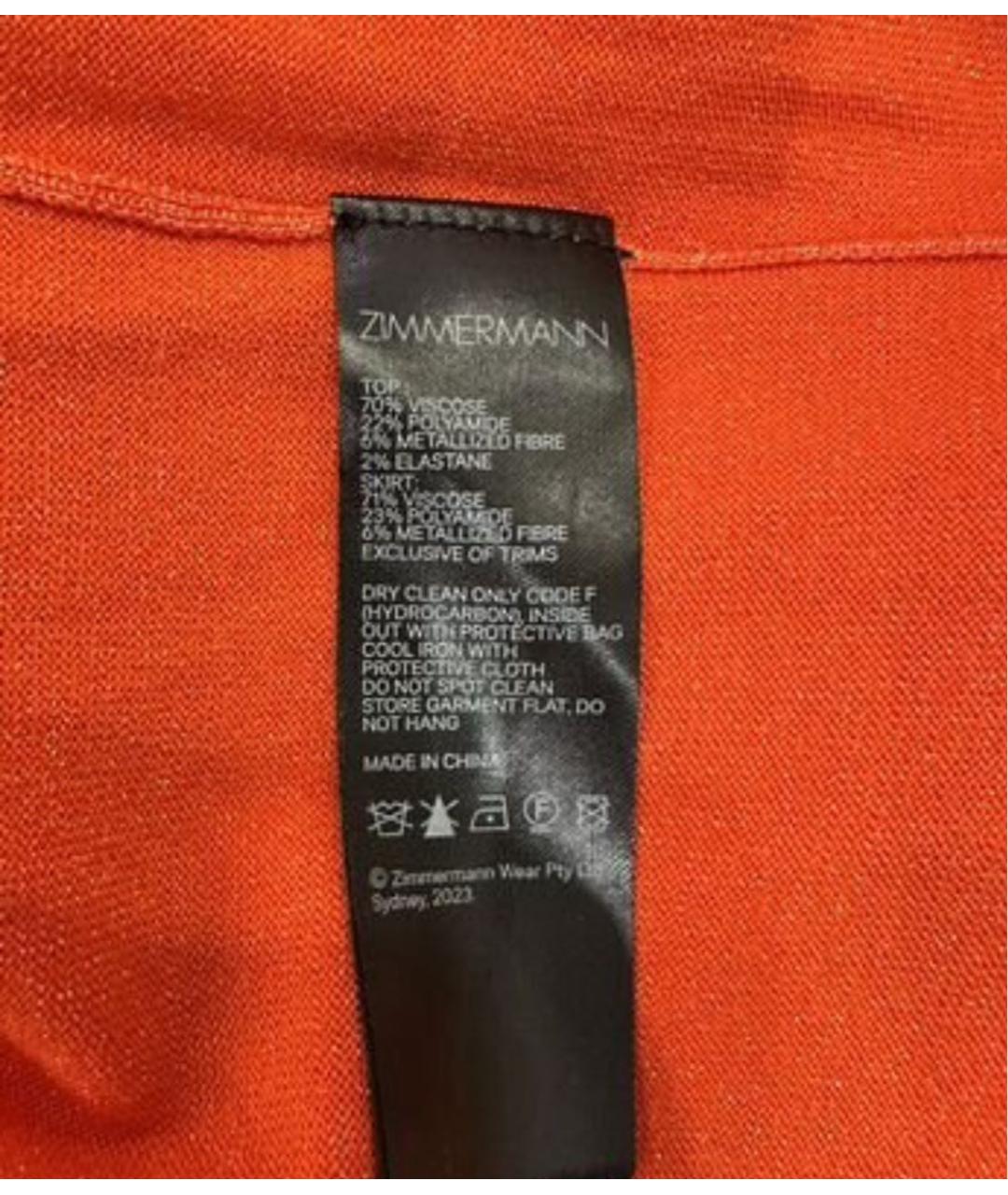 ZIMMERMANN Оранжевое вискозное повседневное платье, фото 6