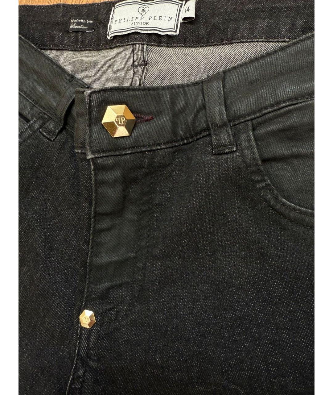 PHILIPP PLEIN Черные хлопковые детские джинсы, фото 3