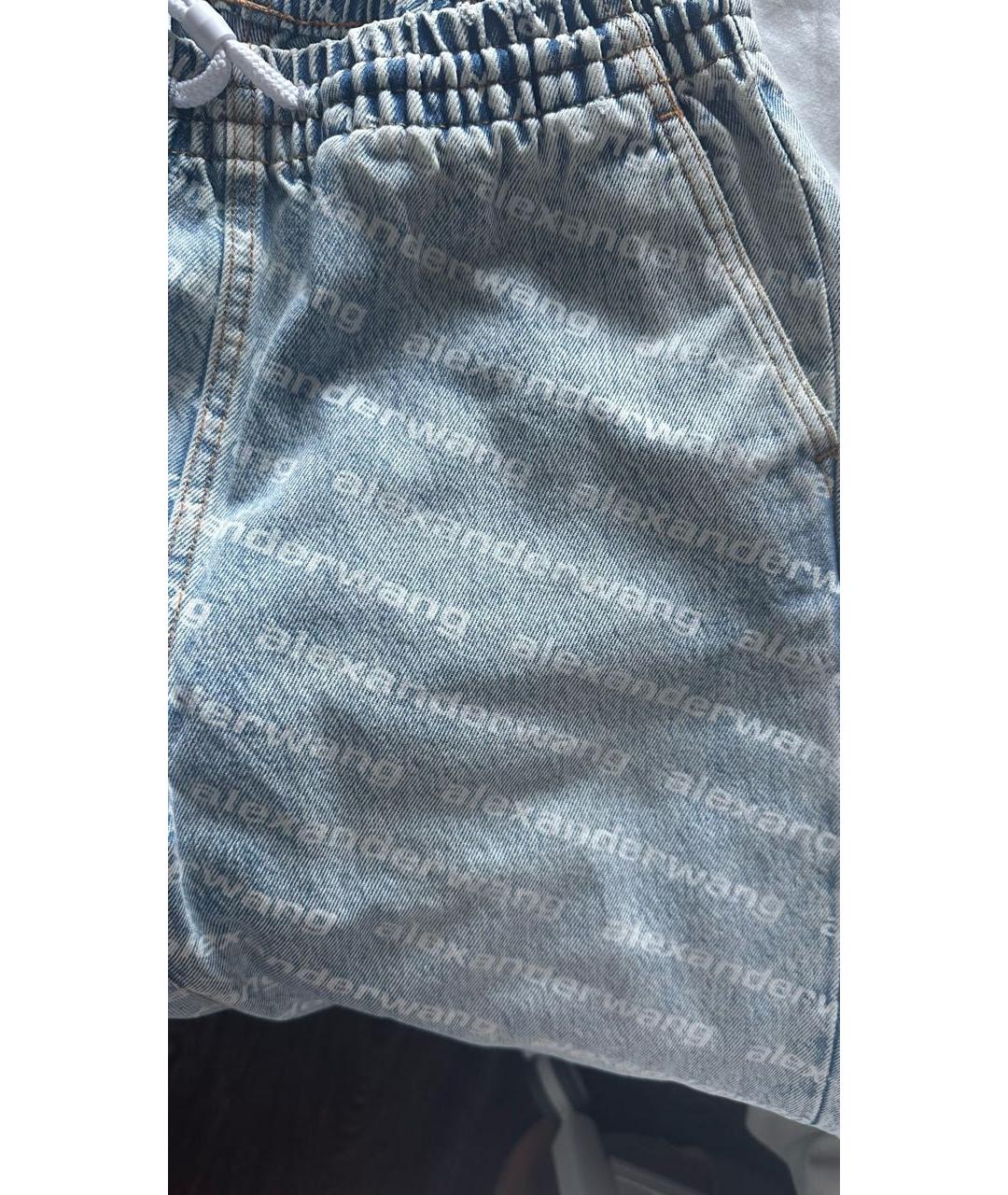 ALEXANDER WANG Голубые хлопковые прямые джинсы, фото 5