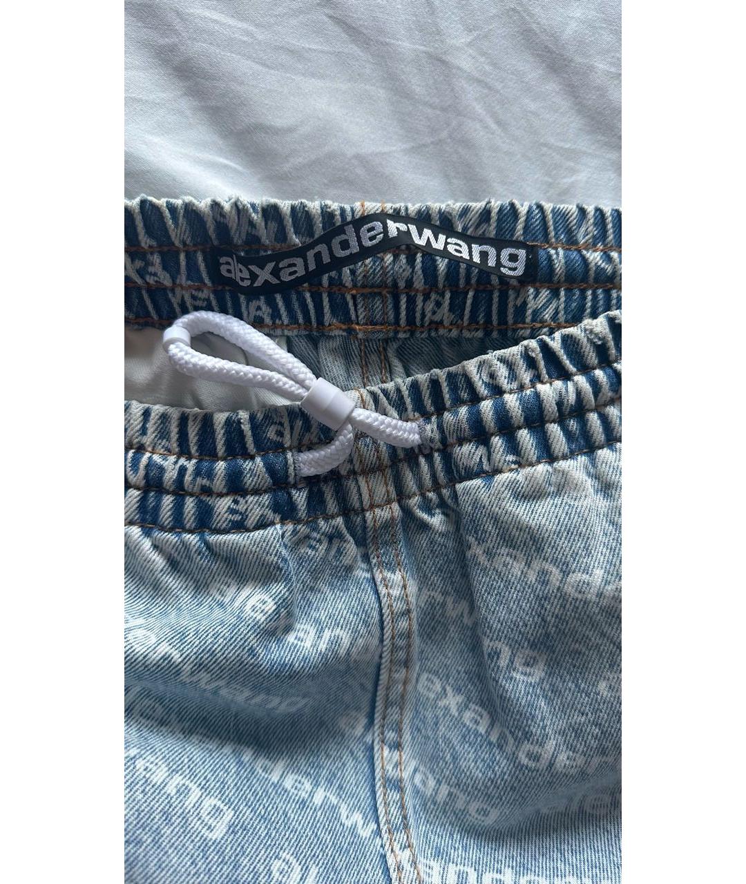 ALEXANDER WANG Голубые хлопковые прямые джинсы, фото 4