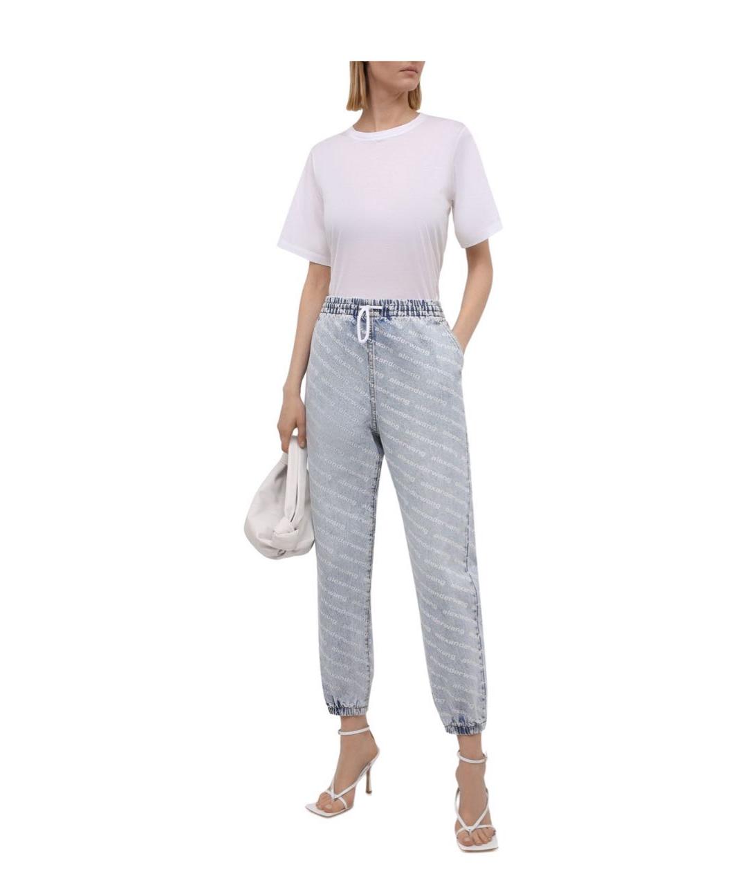 ALEXANDER WANG Голубые хлопковые прямые джинсы, фото 2