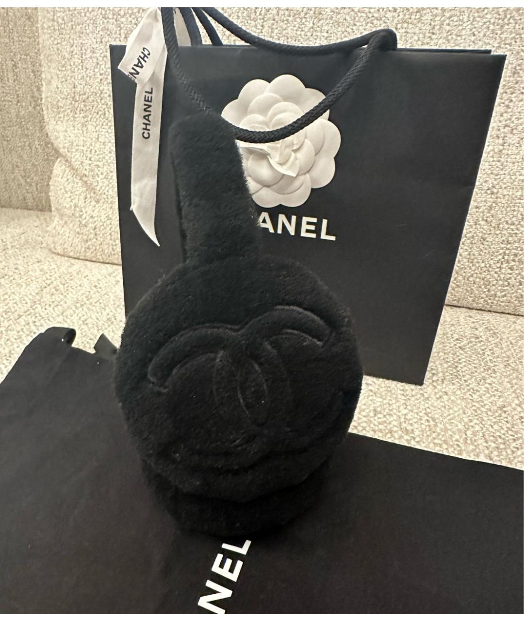 CHANEL Черные кожаные наушники, фото 4