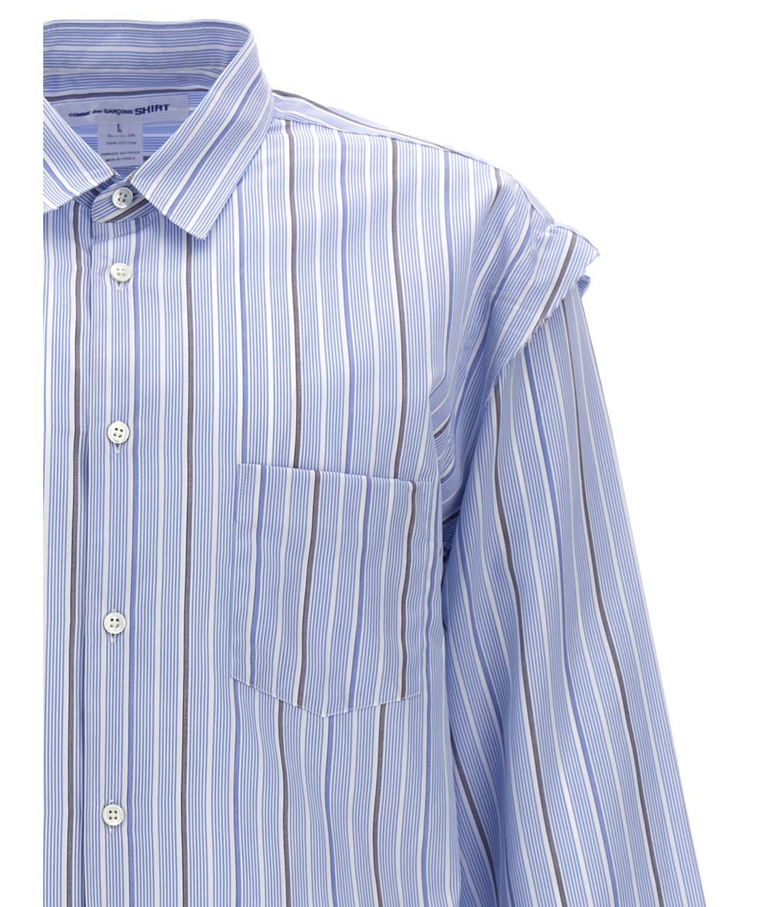COMME DES GARÇONS SHIRT Голубая хлопковая кэжуал рубашка, фото 3