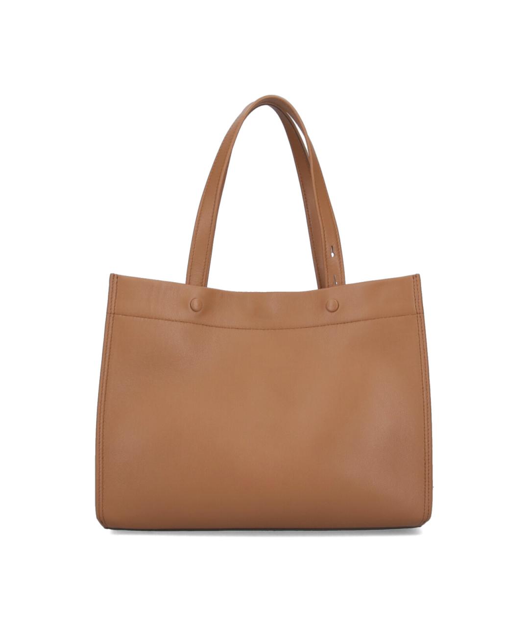 ANYA HINDMARCH Коричневая кожаная сумка тоут, фото 3