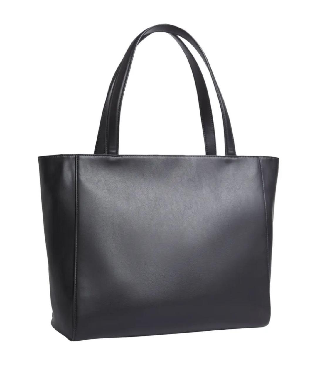 CALVIN KLEIN Черная сумка тоут из искусственной кожи, фото 2