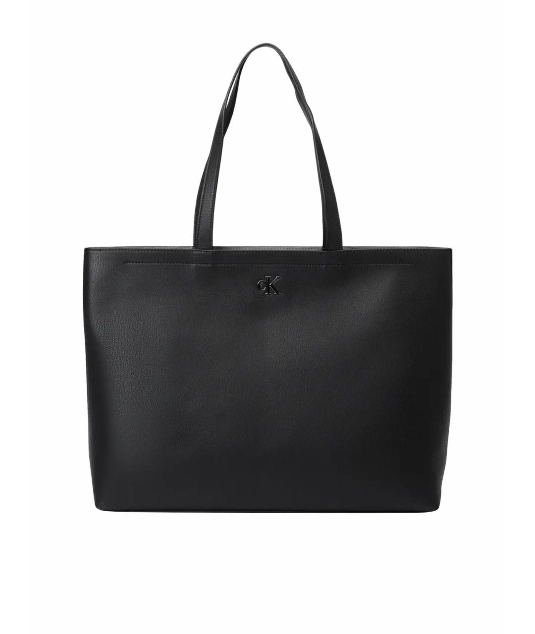 CALVIN KLEIN Черная сумка тоут из искусственной кожи, фото 1