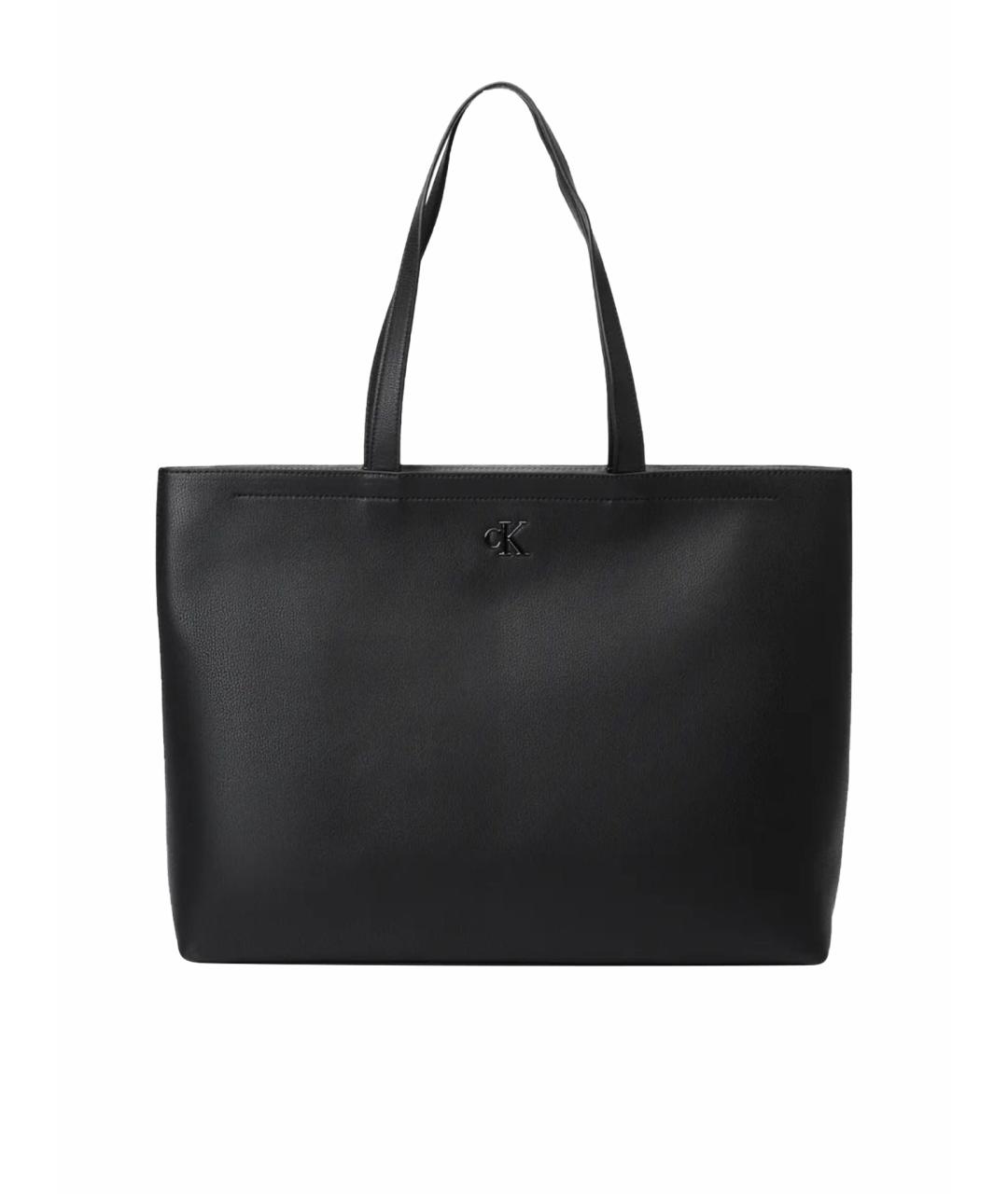 CALVIN KLEIN Черная сумка тоут из искусственной кожи, фото 3