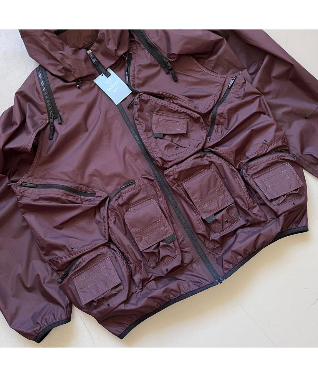 NIKE Бордовая синтетическая куртка, фото 4