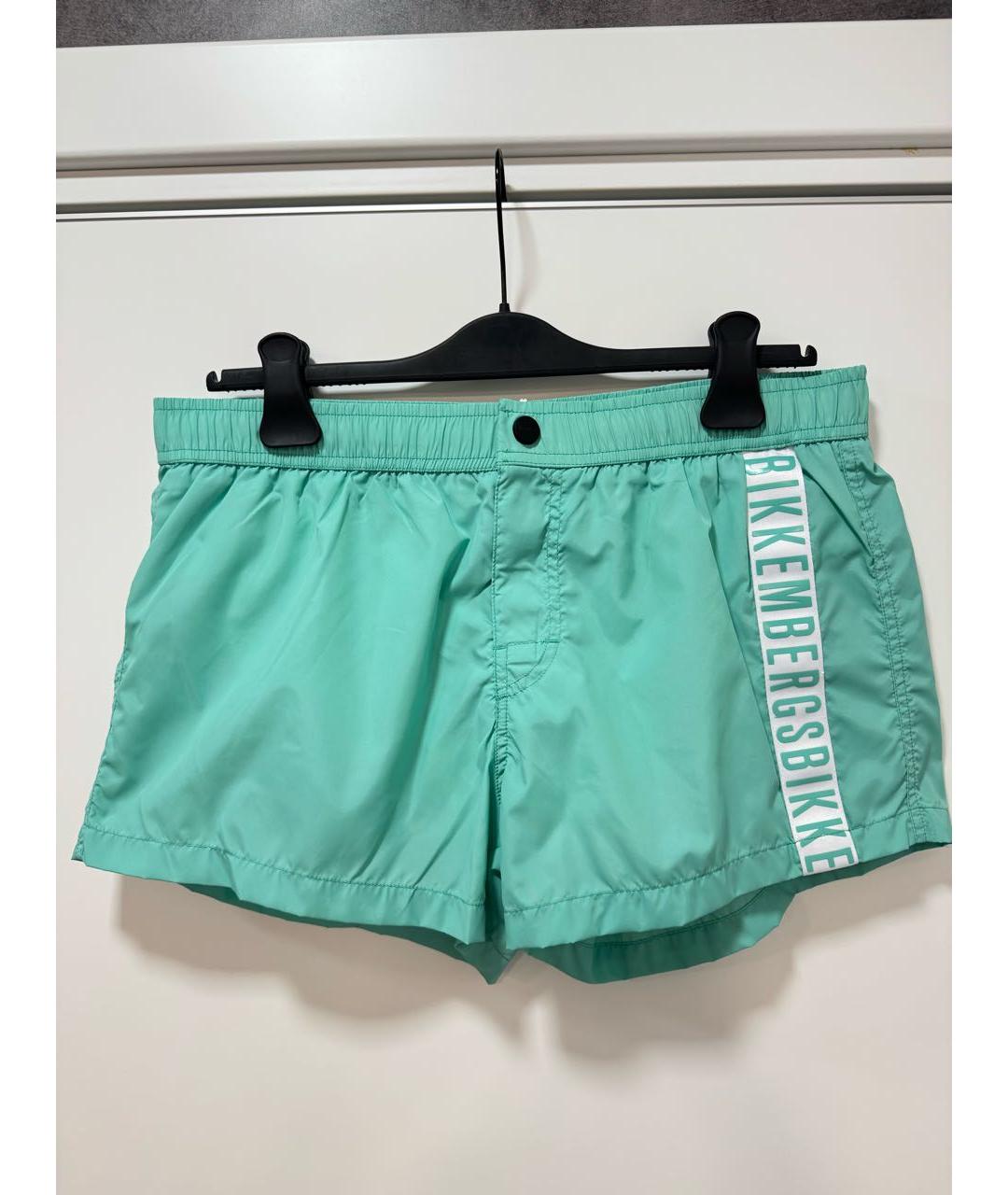 BIKKEMBERGS Бирюзовые полиэстеровые шорты, фото 5
