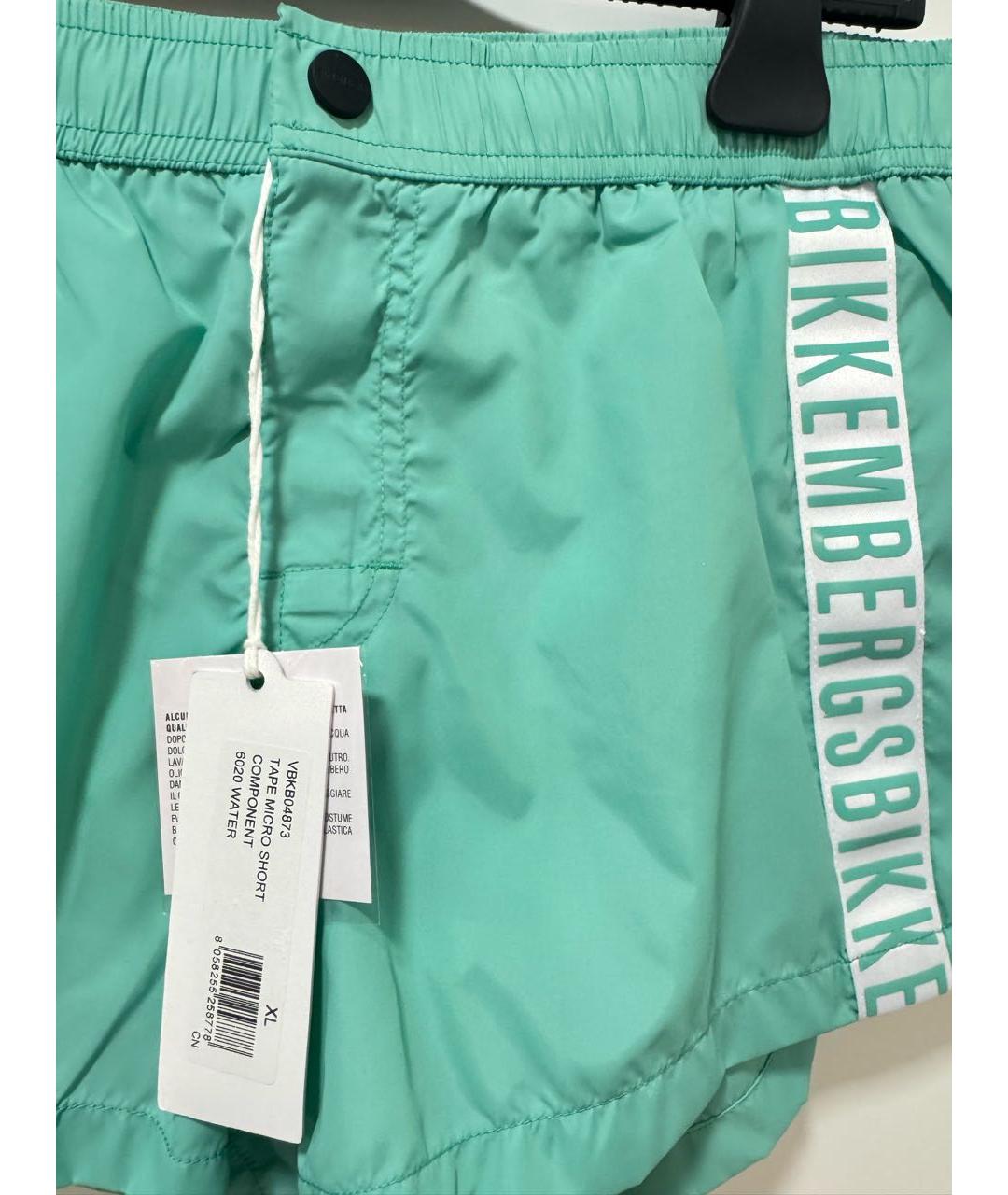 BIKKEMBERGS Бирюзовые полиэстеровые шорты, фото 3
