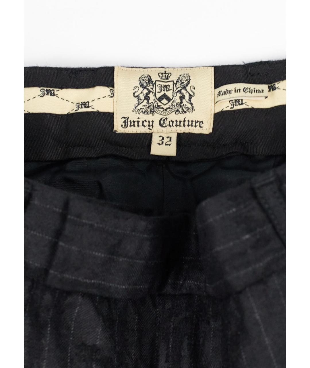 JUICY COUTURE Черные ацетатные классические брюки, фото 3
