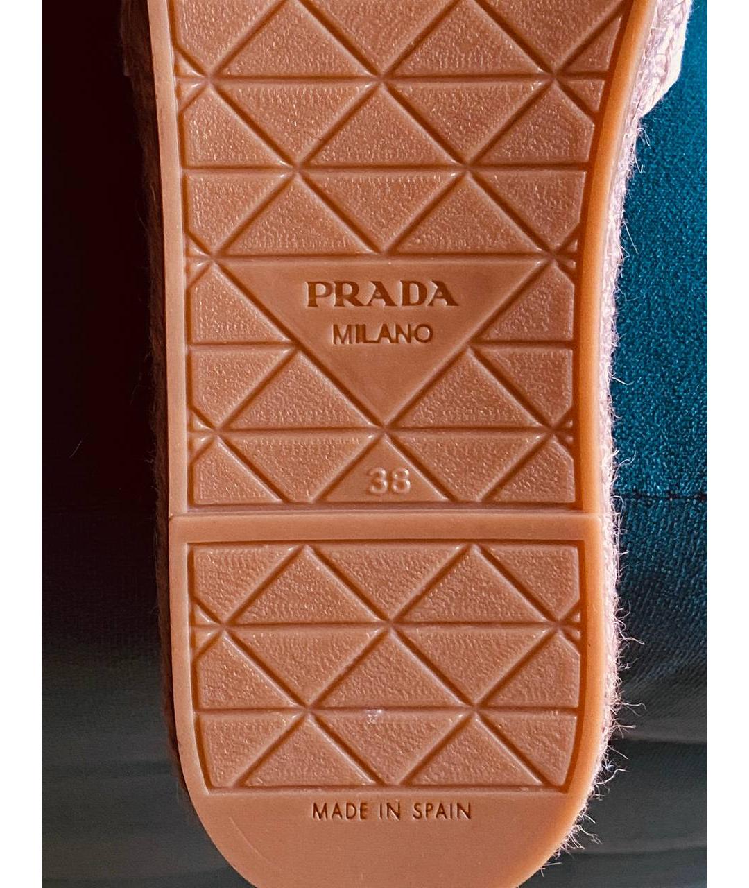 PRADA Белые текстильные сандалии, фото 5