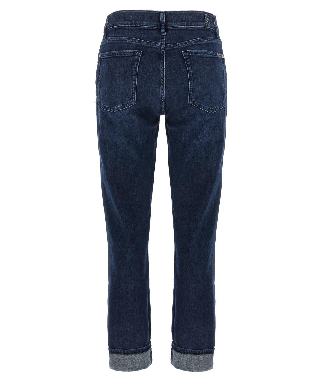 7 FOR ALL MANKIND Синие хлопковые прямые джинсы, фото 2