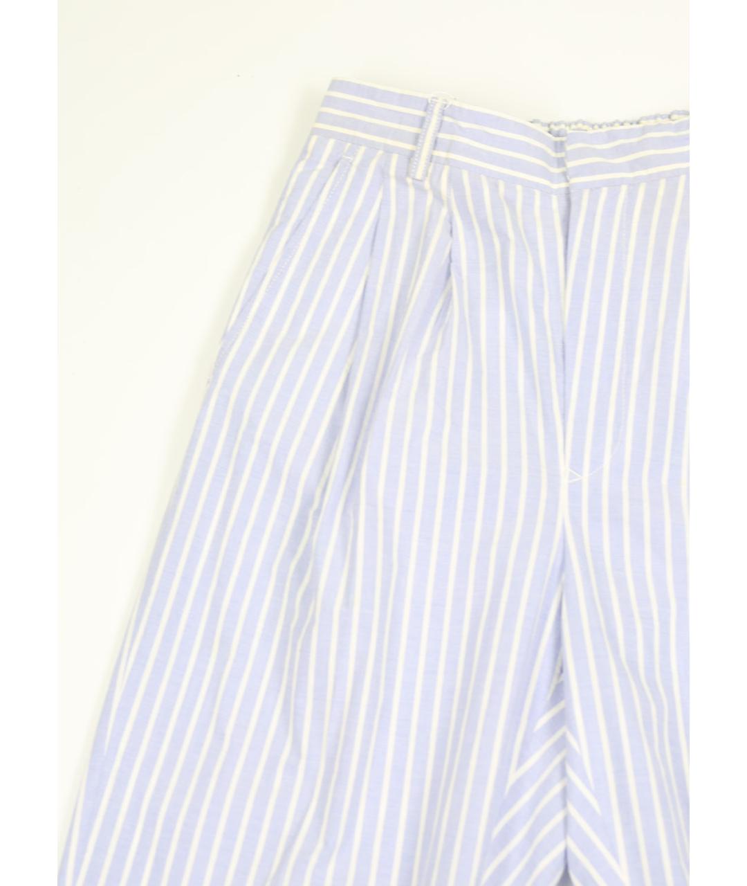 MM6 MAISON MARGIELA Голубые хлопковые прямые брюки, фото 5