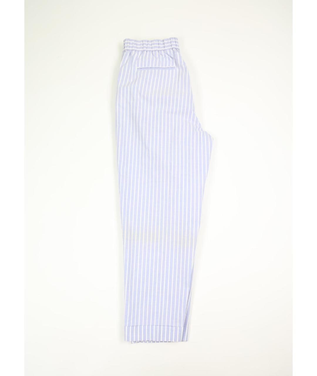 MM6 MAISON MARGIELA Голубые хлопковые прямые брюки, фото 2