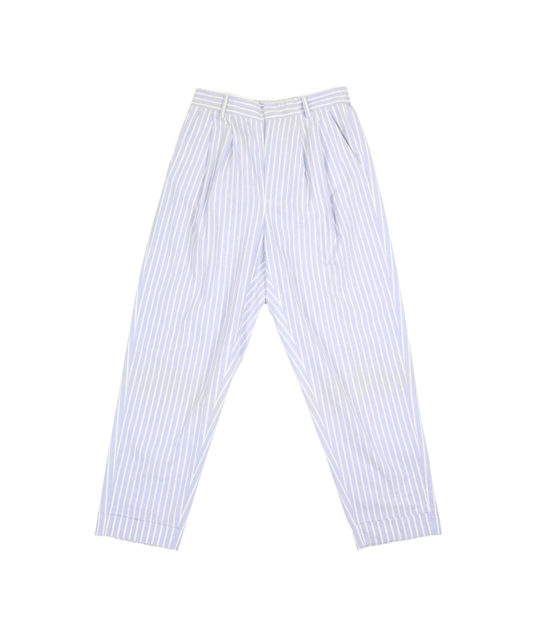 MM6 MAISON MARGIELA Голубые хлопковые прямые брюки, фото 1