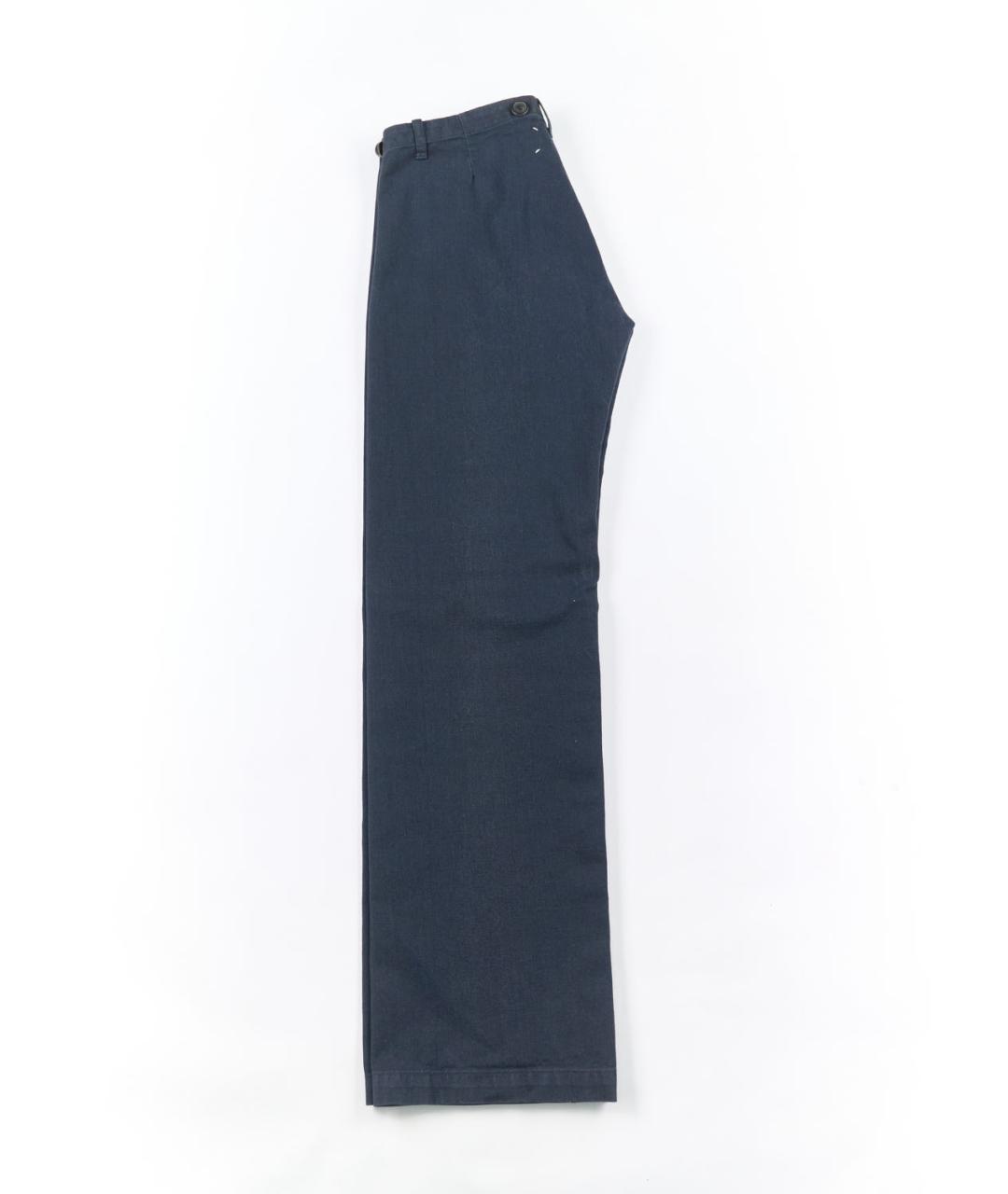 MAISON MARGIELA Синие хлопковые классические брюки, фото 2