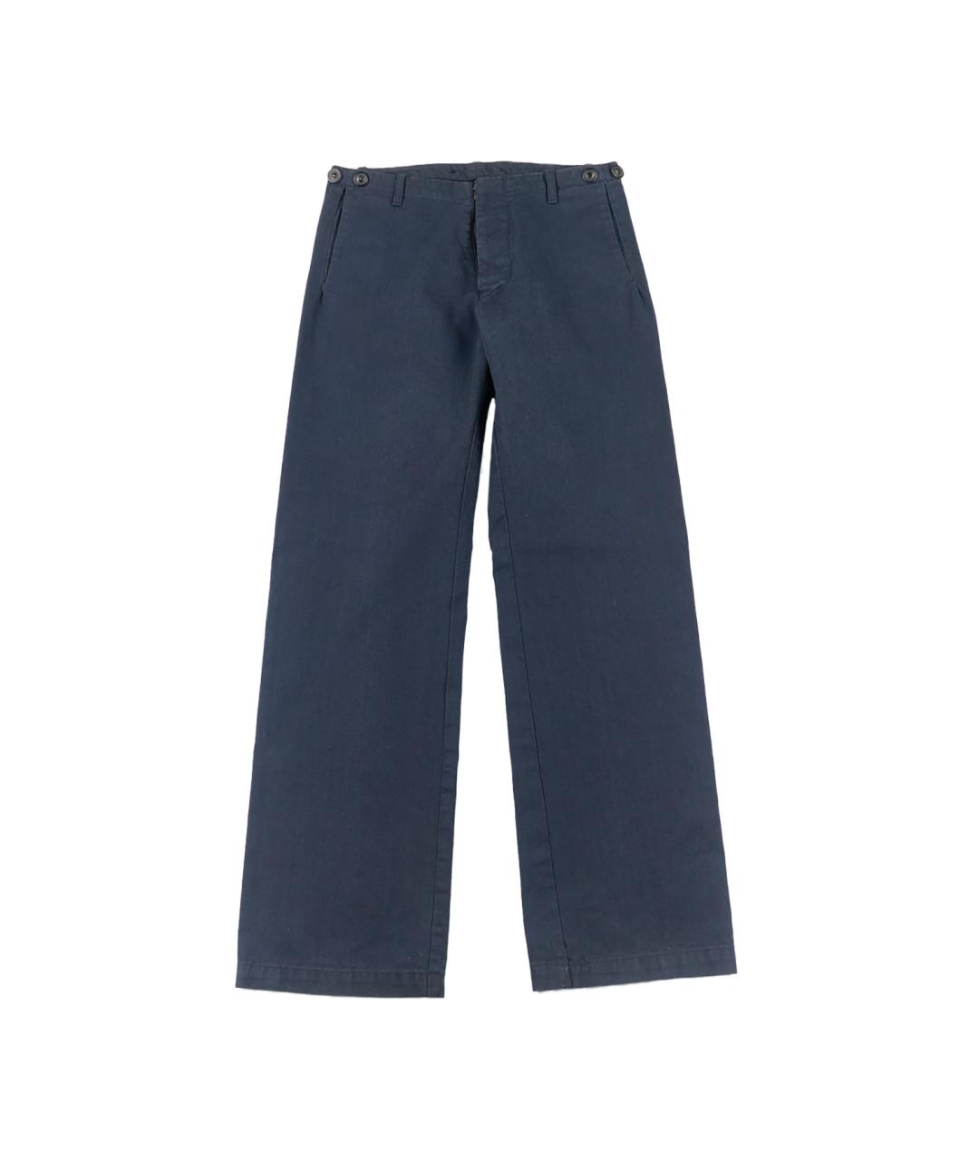 MAISON MARGIELA Синие хлопковые классические брюки, фото 1