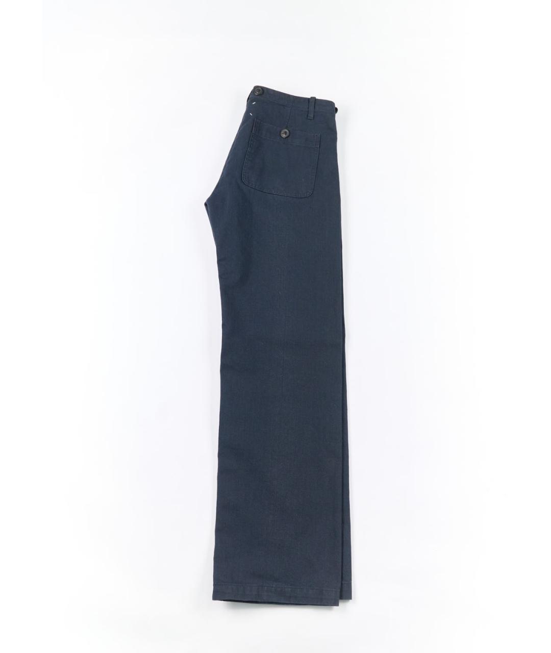 MAISON MARGIELA Синие хлопковые классические брюки, фото 5
