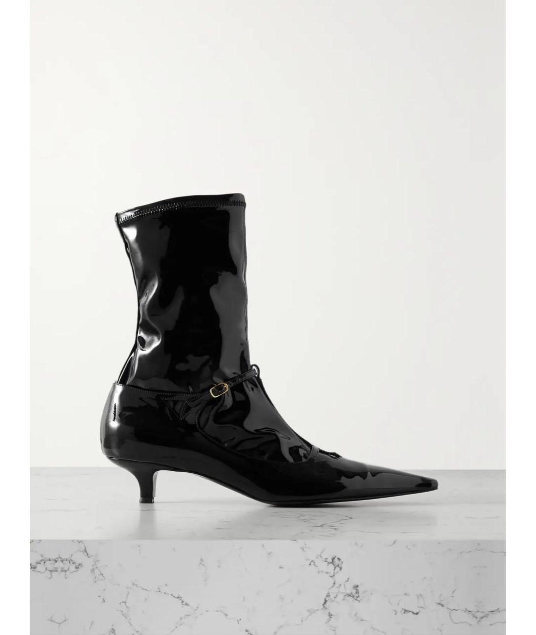 THE ROW Черные ботильоны из лакированной кожи, фото 8
