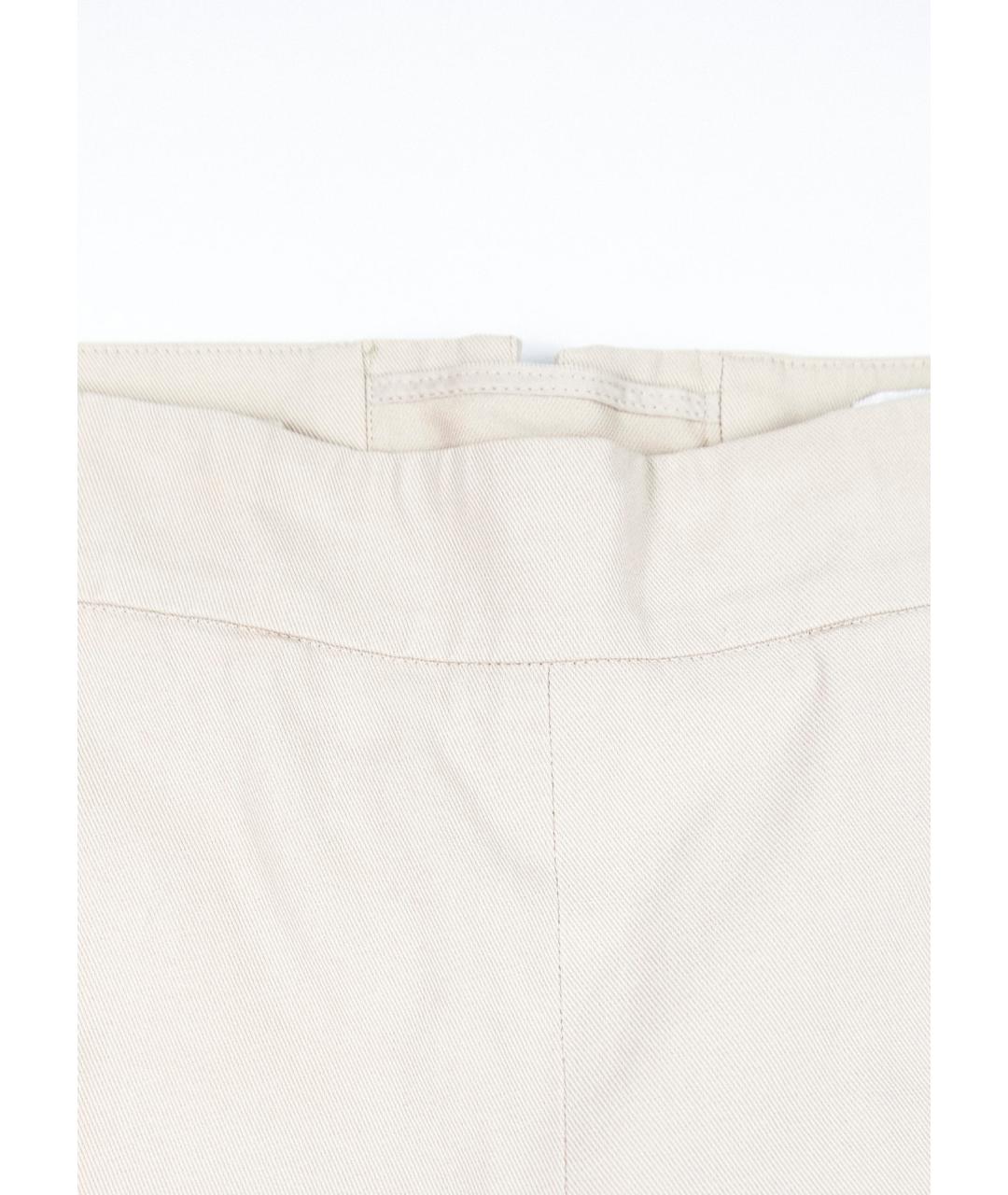 MAX MARA Бежевые хлопковые прямые брюки, фото 4