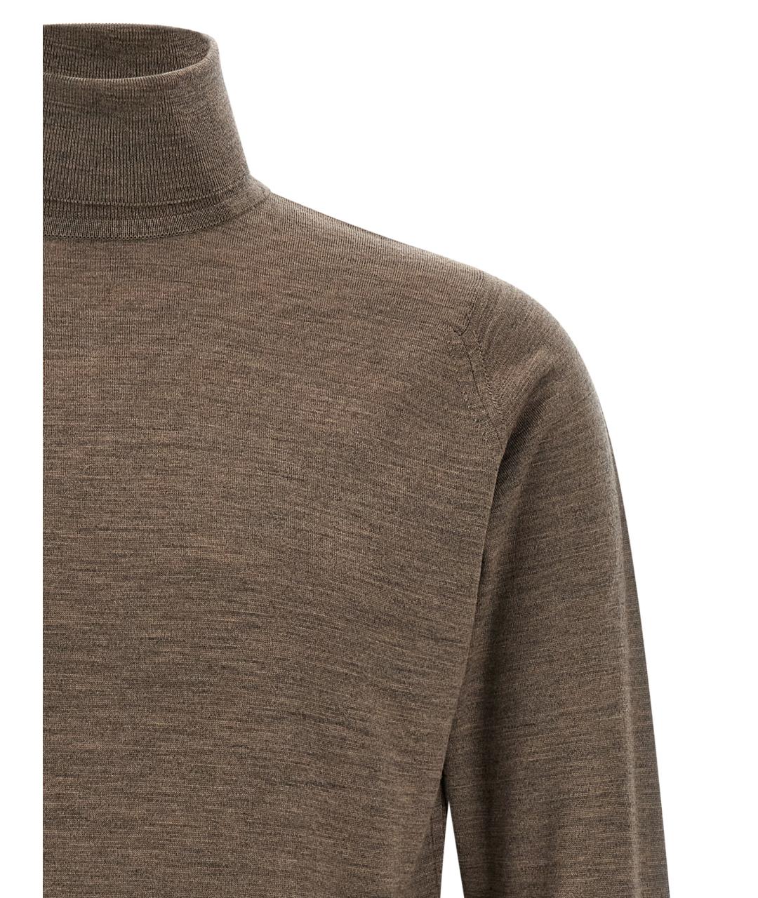 JOHN SMEDLEY Коричневый шерстяной джемпер / свитер, фото 3