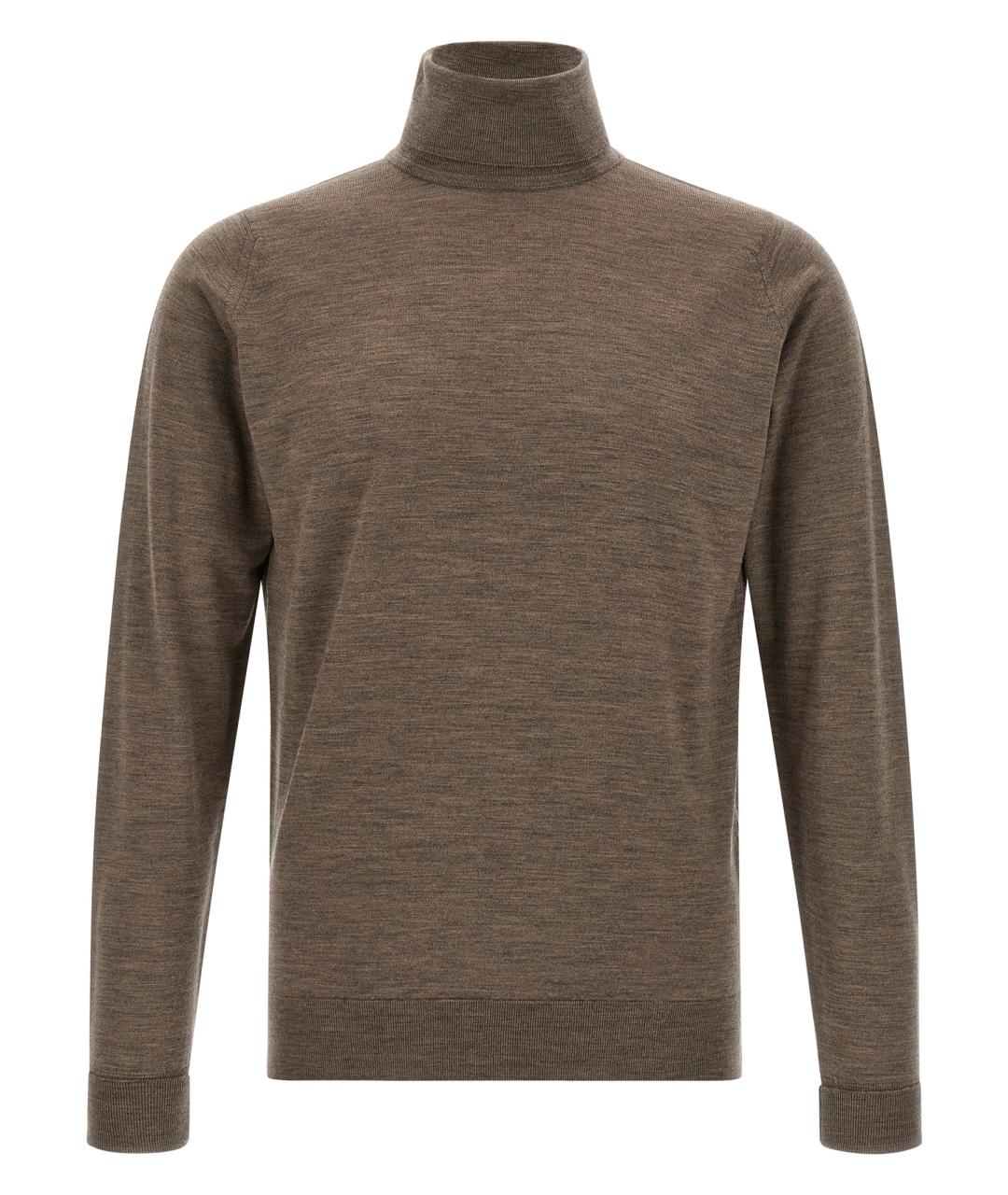 JOHN SMEDLEY Коричневый шерстяной джемпер / свитер, фото 1
