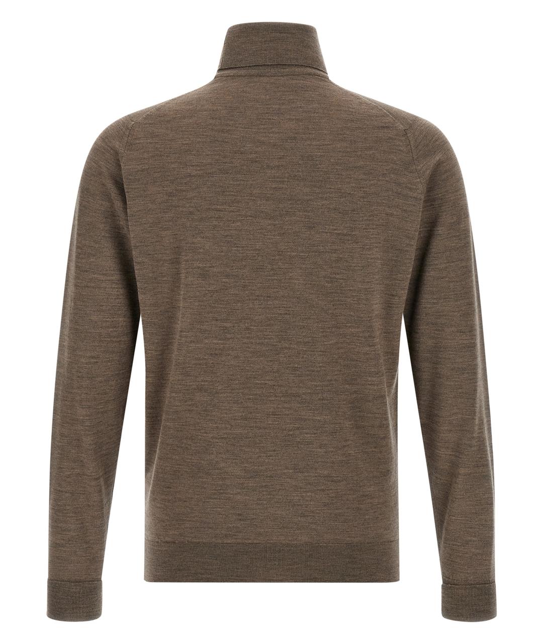 JOHN SMEDLEY Коричневый шерстяной джемпер / свитер, фото 2