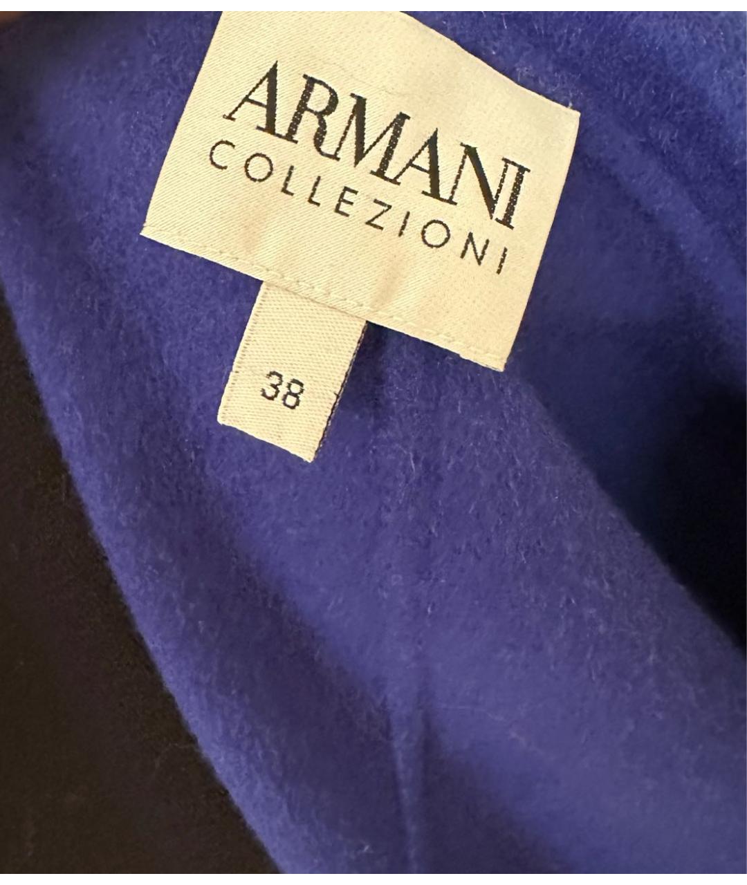 ARMANI COLLEZIONI Темно-синее шерстяное пальто, фото 4