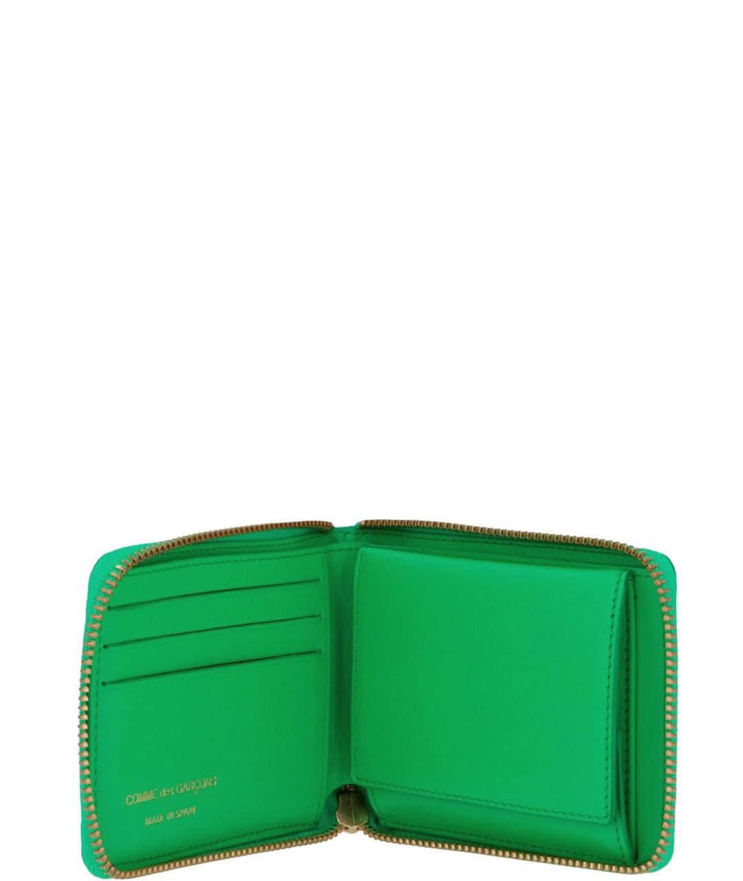 COMME DES GARÇONS WALLET Зеленый кожаный кошелек, фото 3