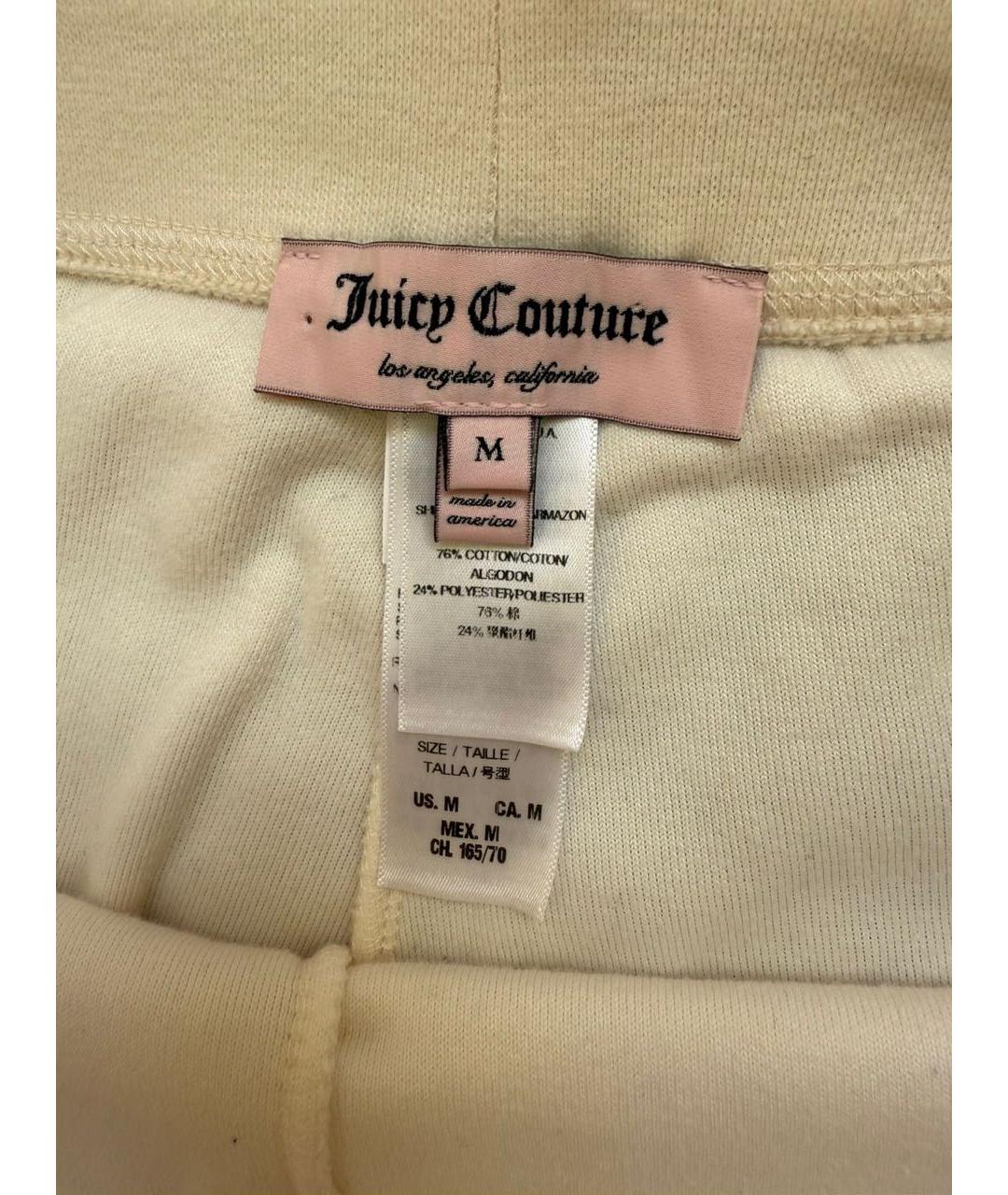 JUICY COUTURE Белые хлопковые спортивные брюки и шорты, фото 3