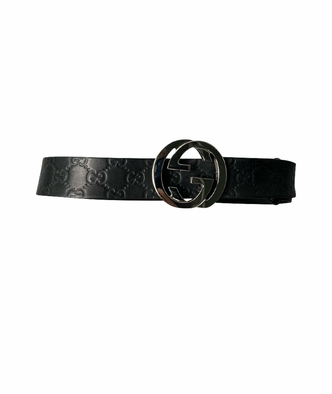 GUCCI Черный кожаный ремень, фото 1