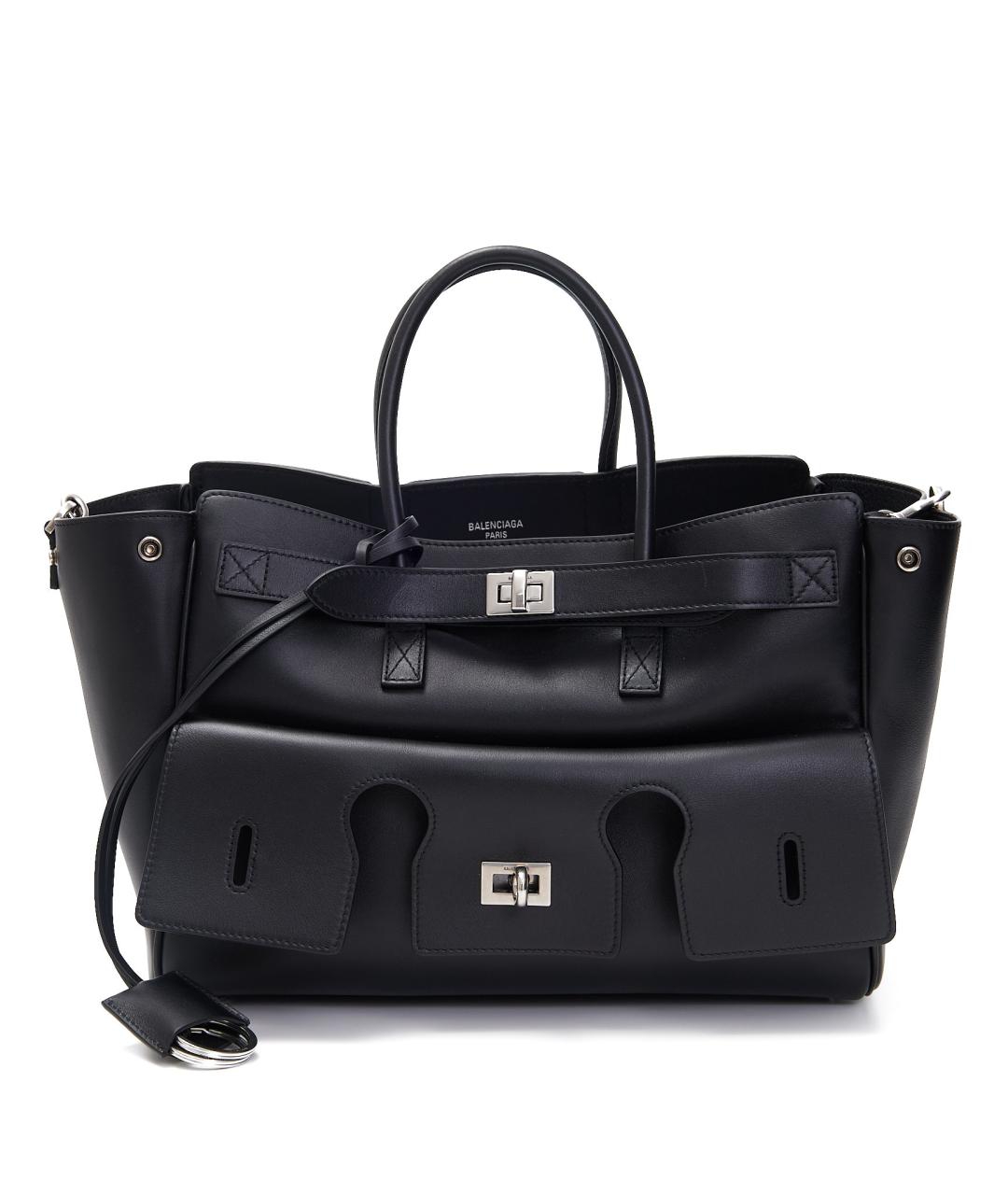 BALENCIAGA Черная кожаная сумка с короткими ручками, фото 7